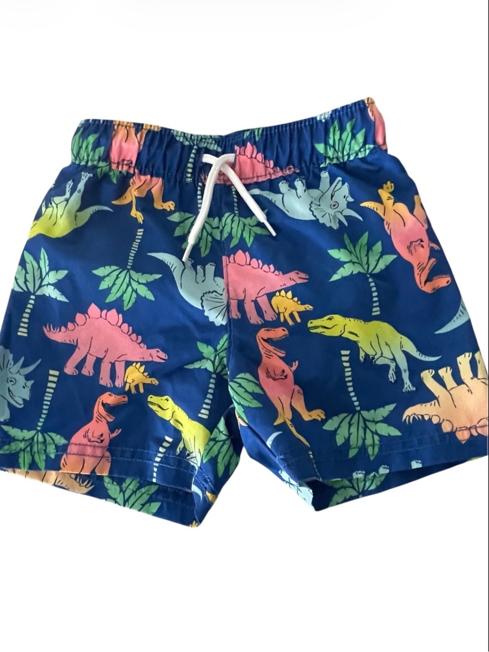Old Navy Blue Kids Swim Shorts with Multicolor Dino Print